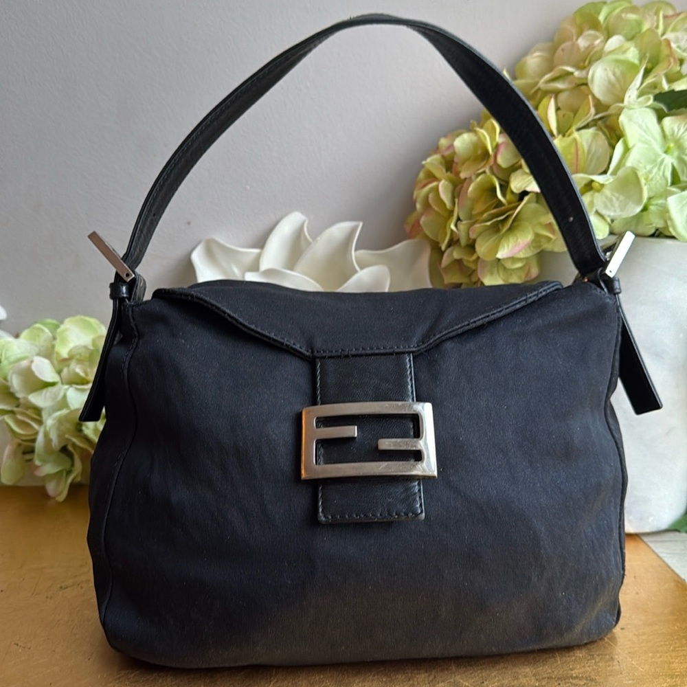 Fendi VTG Baguette in Black Neoprene